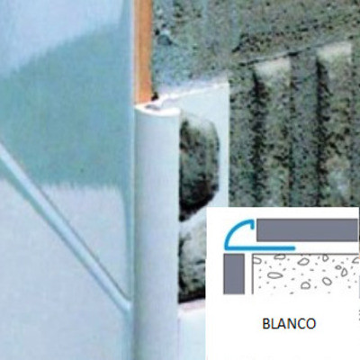 Perfil pvc  guardacanto std pccp blanco x 10 mm